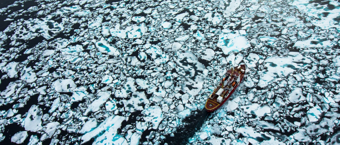 CCGS Amundsen pictured by former 'Tortellini' Robert Izett during fieldwork in the Canadian Arctic, 2018